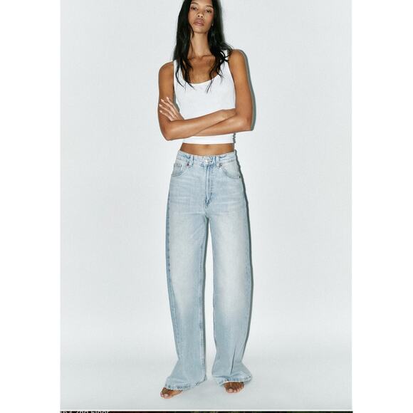 Zara TRF HIGH WAIST EXTRA WIDE LEG JEANS 3607/34/406/32 Sz 0 - Picture 1 of 10
